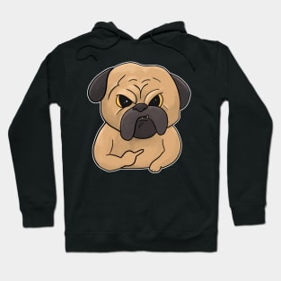 Grumpy Pug Dog Holding Middle Finger Boxer Hoodie